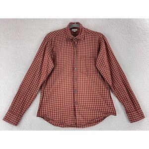 Steven Alan Button-Up Shirt Mens Small Red Check Print Long Sleeve‎ Cotton USA